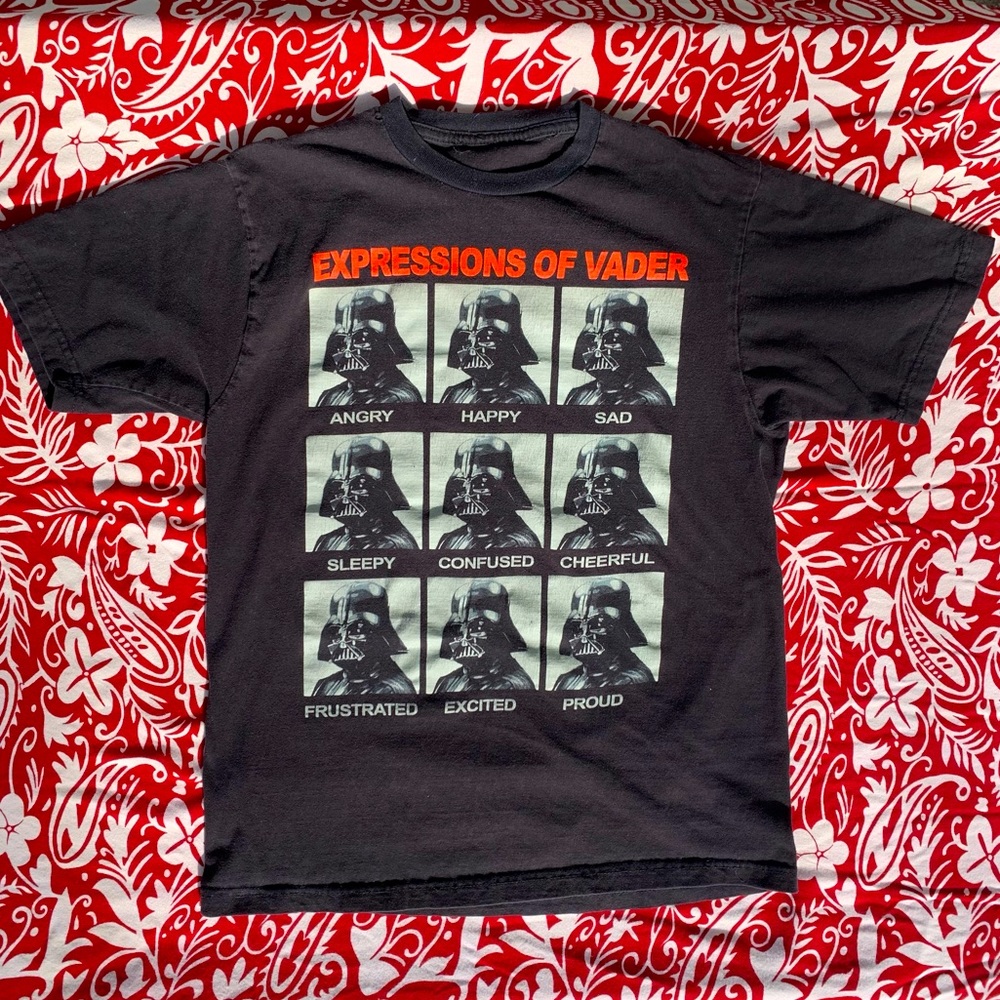 💫 Expressions of Darth Vader Graphic Shirt No Tag Size S/M Black Novelty Tee 💫